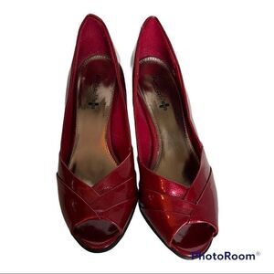 Air Supply Comfort System Dress Heels, Open Toe, red, Size 7 1/2
